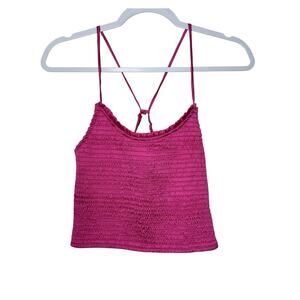 Free People Smocked Right on Time Camisole Women S Fuchsia Party Girly NWT